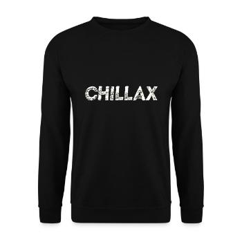 Chillax Geschenkidee Chill Relax Cool - Unisex Pullover - Schwarz - Vorne - Alina (178cm) & Michal (187cm)