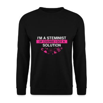 Professorin Steminist Designs für Equality Stem - Unisex Pullover - Schwarz - Vorne - Alina (178cm) & Michal (187cm)
