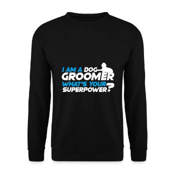 Dog groomer Dog groomer Superpower - Unisex Sweatshirt - black - Front - Alina (178cm) & Michal (187cm)