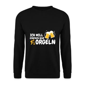 ich will einfach nur saufen party geschenk idee - Unisex Pullover - Schwarz - Vorne - Alina (178cm) & Michal (187cm)