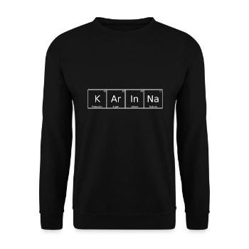 Karinna Nom Prénom Chimie Élément du tableau périodique - Sweat-shirt Unisexe - noir - Devant - Alina (178cm) & Michal (187cm)