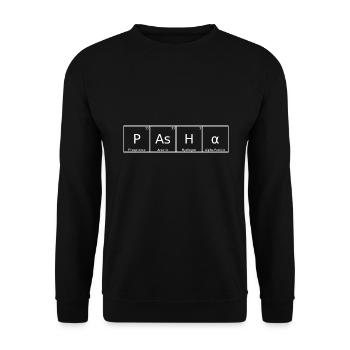 Pasha Nom Prénom Chimie Tableau périodique Éléments - Sweat-shirt Unisexe - noir - Devant - Alina (178cm) & Michal (187cm)