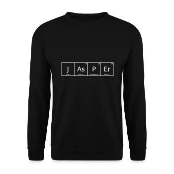 Jasper Name Vorname Chemie Periodensystem Elemente - Unisex Pullover - Schwarz - Vorne - Alina (178cm) & Michal (187cm)