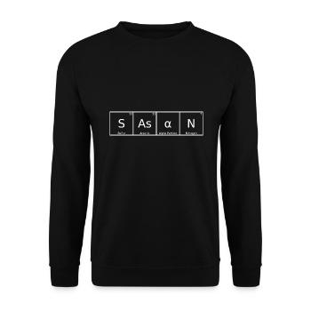 Sasan Surname First Name Chemistry Periodic Table Elements - Unisex Sweatshirt - black - Front - Alina (178cm) & Michal (187cm)