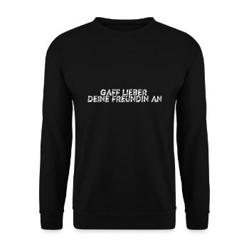 Gaff lieber deine Freundin an lustige Geschenkidee - Unisex Pullover - Schwarz - Vorne - Alina (178cm) & Michal (187cm)