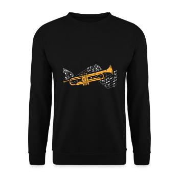 Trompete - Unisex Pullover - Schwarz - Vorne - Alina (178cm) & Michal (187cm)