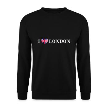 I LOVE LONDON Gift Idea UK United Kingdrom - Unisex Sweatshirt - black - Front - Alina (178cm) & Michal (187cm)