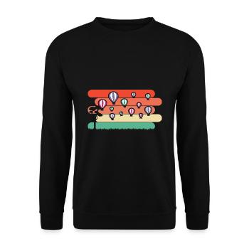 Montgolfières d’époque - Sweat-shirt Unisexe - noir - Devant - Alina (178cm) & Michal (187cm)