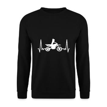 motorcycle - Unisex Sweatshirt - black - Front - Alina (178cm) & Michal (187cm)