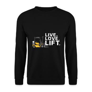 Magasiniers pour conducteurs de chariots élévateurs et chariots élévateurs - Sweat-shirt Unisexe - noir - Devant - Alina (178cm) & Michal (187cm)