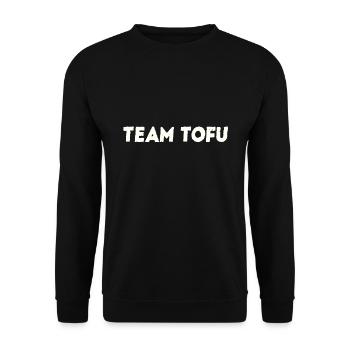 Team Tofu Gift Idea Vegan Funny - Unisex Sweatshirt - black - Front - Alina (178cm) & Michal (187cm)