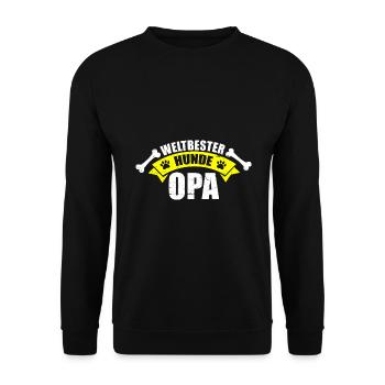 Weltbester Hunde Opa Hund Großvater Hundehalter - Unisex Pullover - Schwarz - Vorne - Alina (178cm) & Michal (187cm)