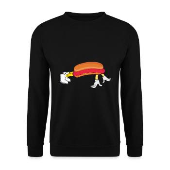 Hot Dog Bodybuilding Fitness Gym Gift - Unisex Sweatshirt - black - Front - Alina (178cm) & Michal (187cm)
