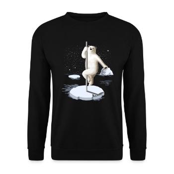 Danseur Pôle Nord drôle Polce Danse FitnessSHIRT - Sweat-shirt Unisexe - noir - Devant - Alina (178cm) & Michal (187cm)