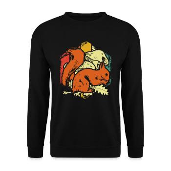 Squirrel autumn mushrooms - Unisex Sweatshirt - black - Front - Alina (178cm) & Michal (187cm)