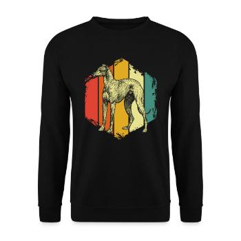 Windhund - Unisex Pullover - Schwarz - Vorne - Alina (178cm) & Michal (187cm)
