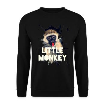 monkey - Unisex Sweatshirt - black - Front - Alina (178cm) & Michal (187cm)