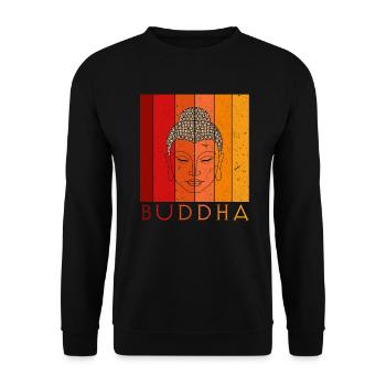 Buddha - Unisex Pullover - Schwarz - Vorne - Alina (178cm) & Michal (187cm)