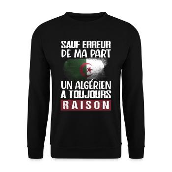 Algérie cadeau drôle algérien drapeau - Sweat-shirt Unisexe - noir - Devant - Alina (178cm) & Michal (187cm)