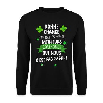 Collègue bonne chance - Sweat-shirt Unisexe - noir - Devant - Alina (178cm) & Michal (187cm)