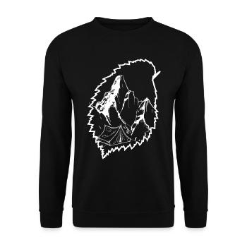 Berg - Campingzelt - (11) - Unisex Pullover - Schwarz - Vorne - Alina (178cm) & Michal (187cm)