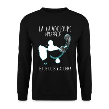 La Guadeloupe en Ligne Cadeau Humour - Sweat-shirt Unisexe - noir - Devant - Alina (178cm) & Michal (187cm)