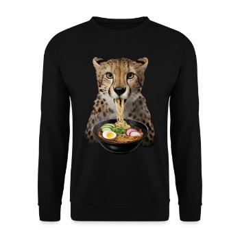Gepard Ramen - Unisex Pullover - Schwarz - Vorne - Alina (178cm) & Michal (187cm)