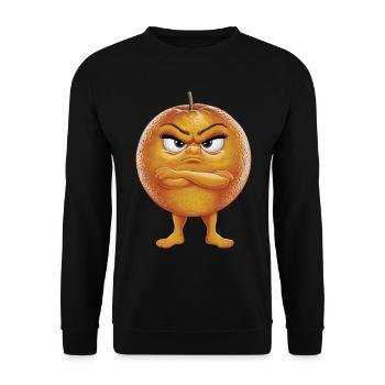 Orange - Unisex Pullover - Schwarz - Vorne - Alina (178cm) & Michal (187cm)