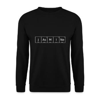 Jasmine Name First Name Chemistry Periodic Table Element - Unisex Sweatshirt - black - Front - Alina (178cm) & Michal (187cm)