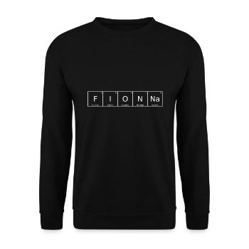 Fionna Nom Prénom Chimie Éléments du tableau périodique - Sweat-shirt Unisexe - noir - Devant - Alina (178cm) & Michal (187cm)