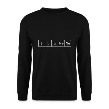 Jeanene Name Vorname Chemie Periodensystem Element - Unisex Pullover - Schwarz - Vorne - Alina (178cm) & Michal (187cm)