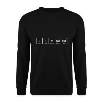Leanora Name Vorname Chemie Periodensystem Element - Unisex Pullover - Schwarz - Vorne - Alina (178cm) & Michal (187cm)