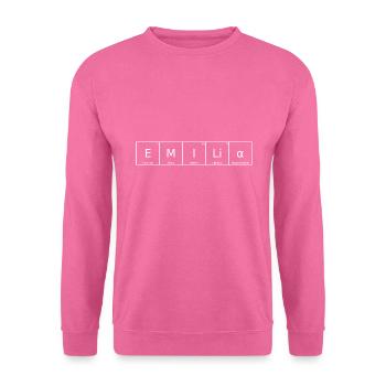 Emilia Nom Prénom Chimie Tableau périodique Éléments - Sweat-shirt Unisexe - rose - Devant