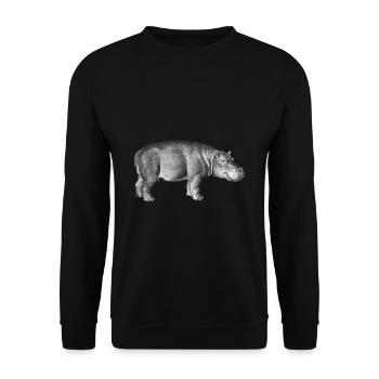 Nilpferd - Unisex Pullover - Schwarz - Vorne - Alina (178cm) & Michal (187cm)