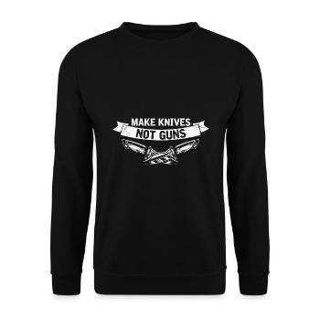 Father and Messerasmmler Messerfan Papa Design - Unisex Sweatshirt - black - Front - Alina (178cm) & Michal (187cm)