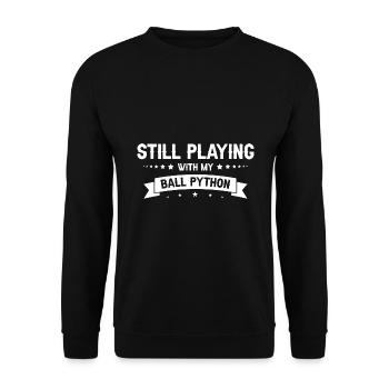 King python design for snake lovers - Unisex Sweatshirt - black - Front - Alina (178cm) & Michal (187cm)