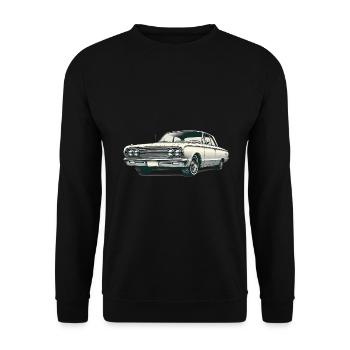 Classic Car Vintage Design Tee - Unisex Sweatshirt - black - Front - Alina (178cm) & Michal (187cm)
