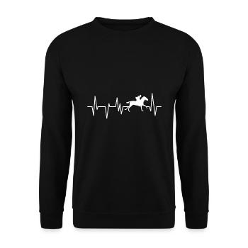 Pferde Pferd Reiten - Unisex Pullover - Schwarz - Vorne - Alina (178cm) & Michal (187cm)