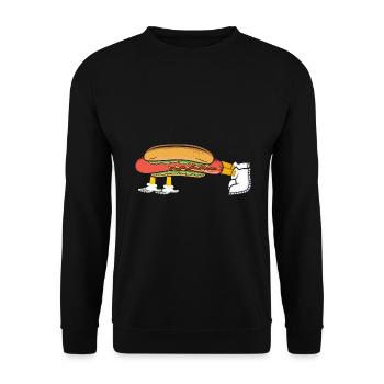 Hot Dog Bodybuilding Fitness Gym Gift - Unisex Sweatshirt - black - Front - Alina (178cm) & Michal (187cm)