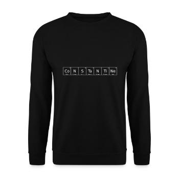 Constantine Name First Name Chemistry Periodic Table - Unisex Sweatshirt - black - Front - Alina (178cm) & Michal (187cm)