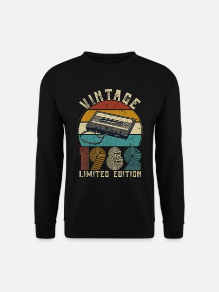 1982 Jahrgang Geburtstag Retro Vintage Geschenk - Unisex Pullover - Schwarz