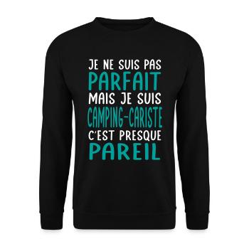 Pas parfait mais je suis camping-cariste - Sweat-shirt Unisexe - noir - Devant - Alina (178cm) & Michal (187cm)