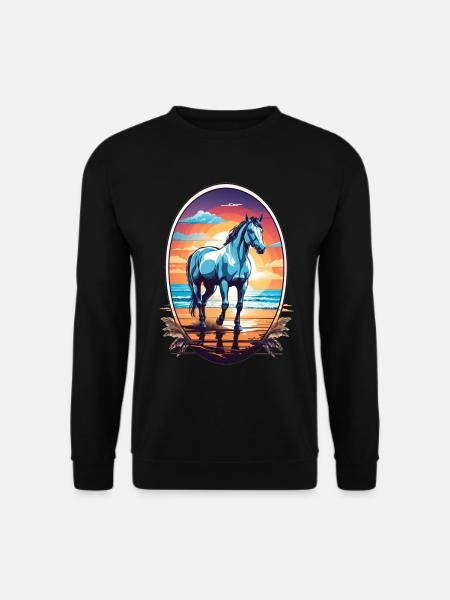 Horse on the beach - Unisex Sweatshirt - black