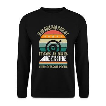 Je ne suis pas parfait mais mais je suis archer - Sweat-shirt Unisexe - noir - Devant - Alina (178cm) & Michal (187cm)