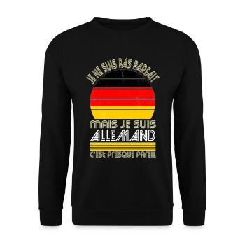 Je ne suis pas parfait mais je suis Allemand - Sweat-shirt Unisexe - noir - Devant - Alina (178cm) & Michal (187cm)