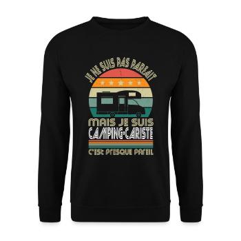 Pas parfait mais je suis camping-cariste - Sweat-shirt Unisexe - noir - Devant - Alina (178cm) & Michal (187cm)