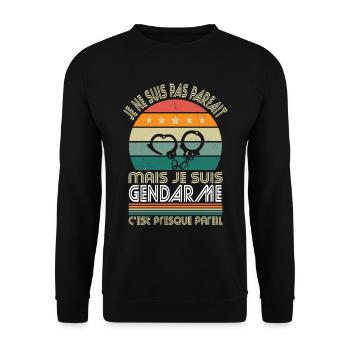 Je ne suis pas parfait mais je suis gendarme - Sweat-shirt Unisexe - noir - Devant - Alina (178cm) & Michal (187cm)