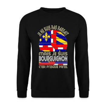 Je ne suis pas parfait mais je suis Bourguignon - Sweat-shirt Unisexe - noir - Devant - Alina (178cm) & Michal (187cm)