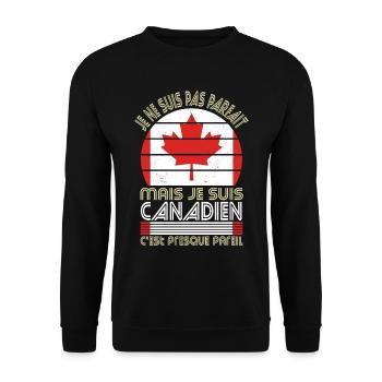 Je ne suis pas parfait mais je suis Canadien - Sweat-shirt Unisexe - noir - Devant - Alina (178cm) & Michal (187cm)