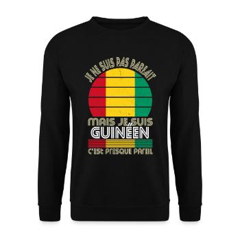 Je ne suis pas parfait mais je suis Guinéen - Sweat-shirt Unisexe - noir - Devant - Alina (178cm) & Michal (187cm)
